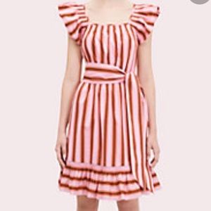Kate Spade- Calais Stripe Flutter Dress
